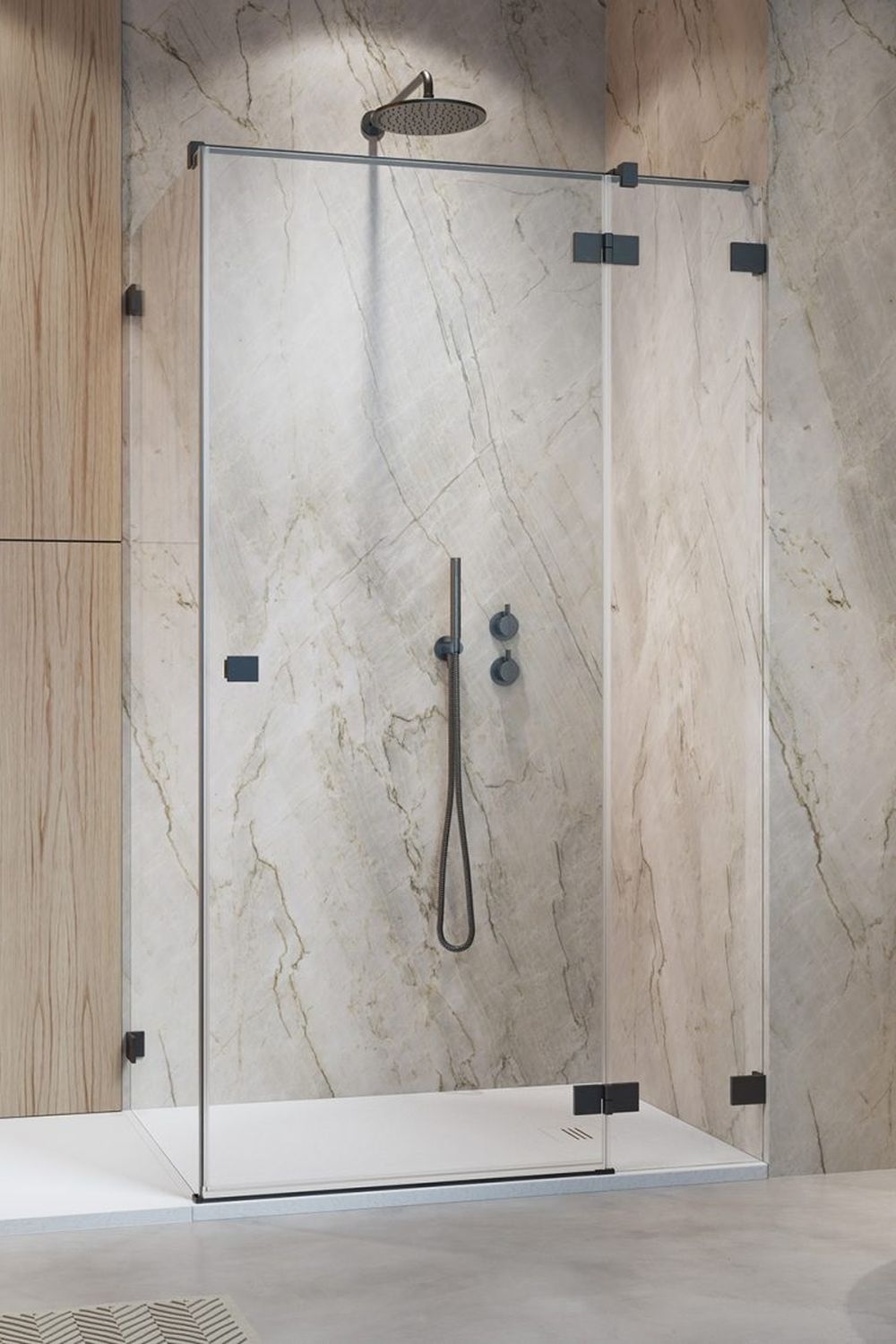 Darmowa Dostawa - Drzwi prysznicowe 120 cm uchylne Radaway Essenza Pro Brushed Gunmetal KDJ 100971209201R