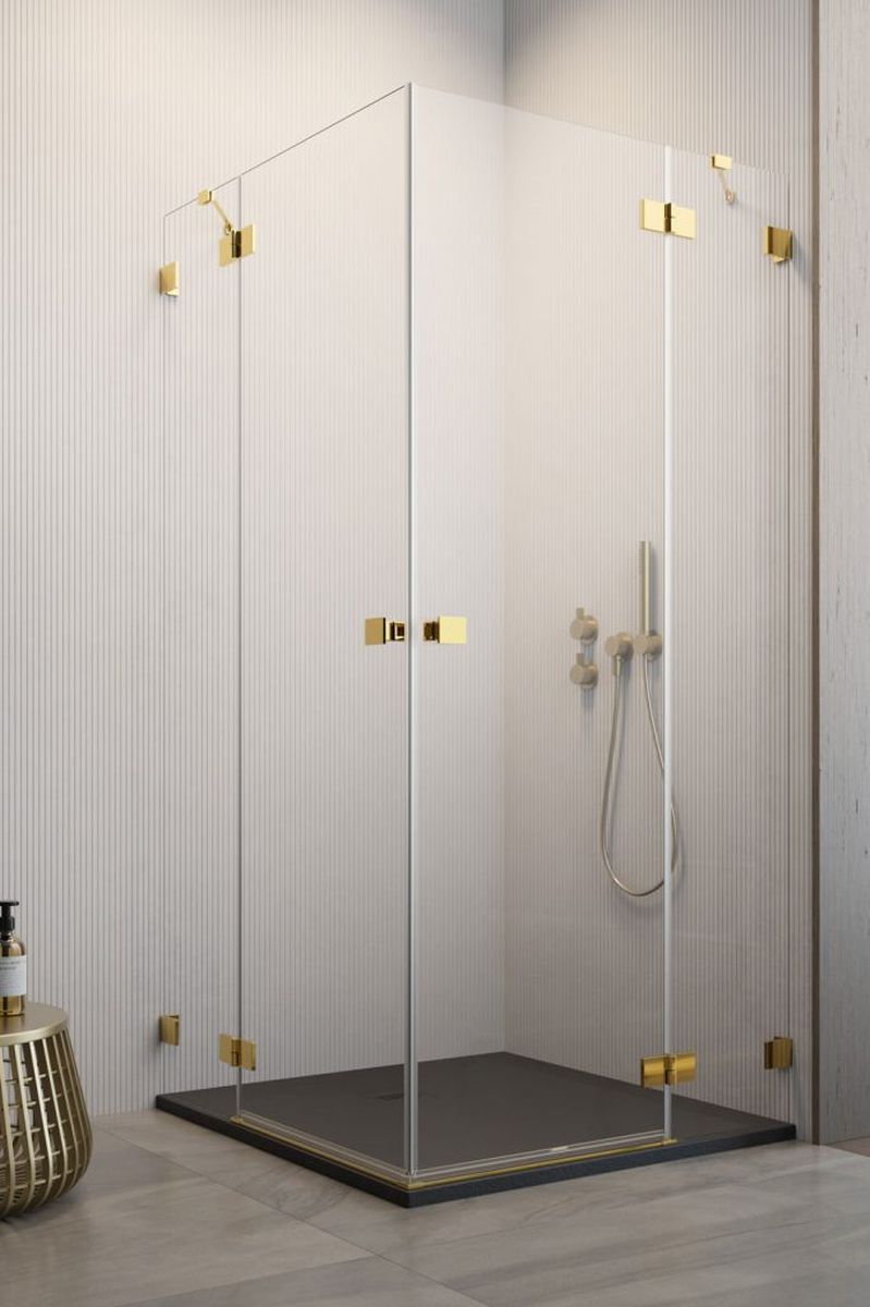 Darmowa Dostawa - Kabina prysznicowa część lewa 90x90 cm kwadratowa Radaway Essenza Pro Gold KDD 100960900901L