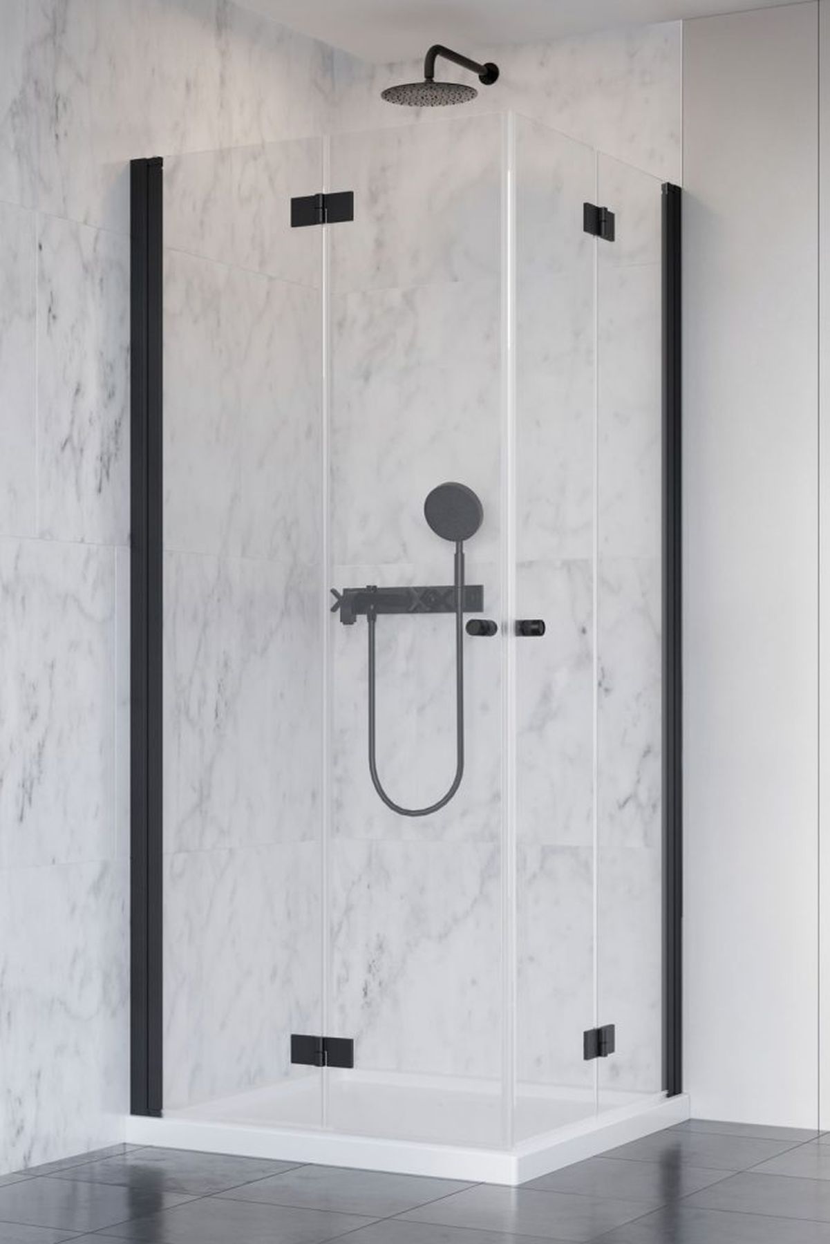 Darmowa Dostawa - Kabina prysznicowa część lewa 90x90 cm kwadratowa Radaway Nes Black KDD-B 100740905401L