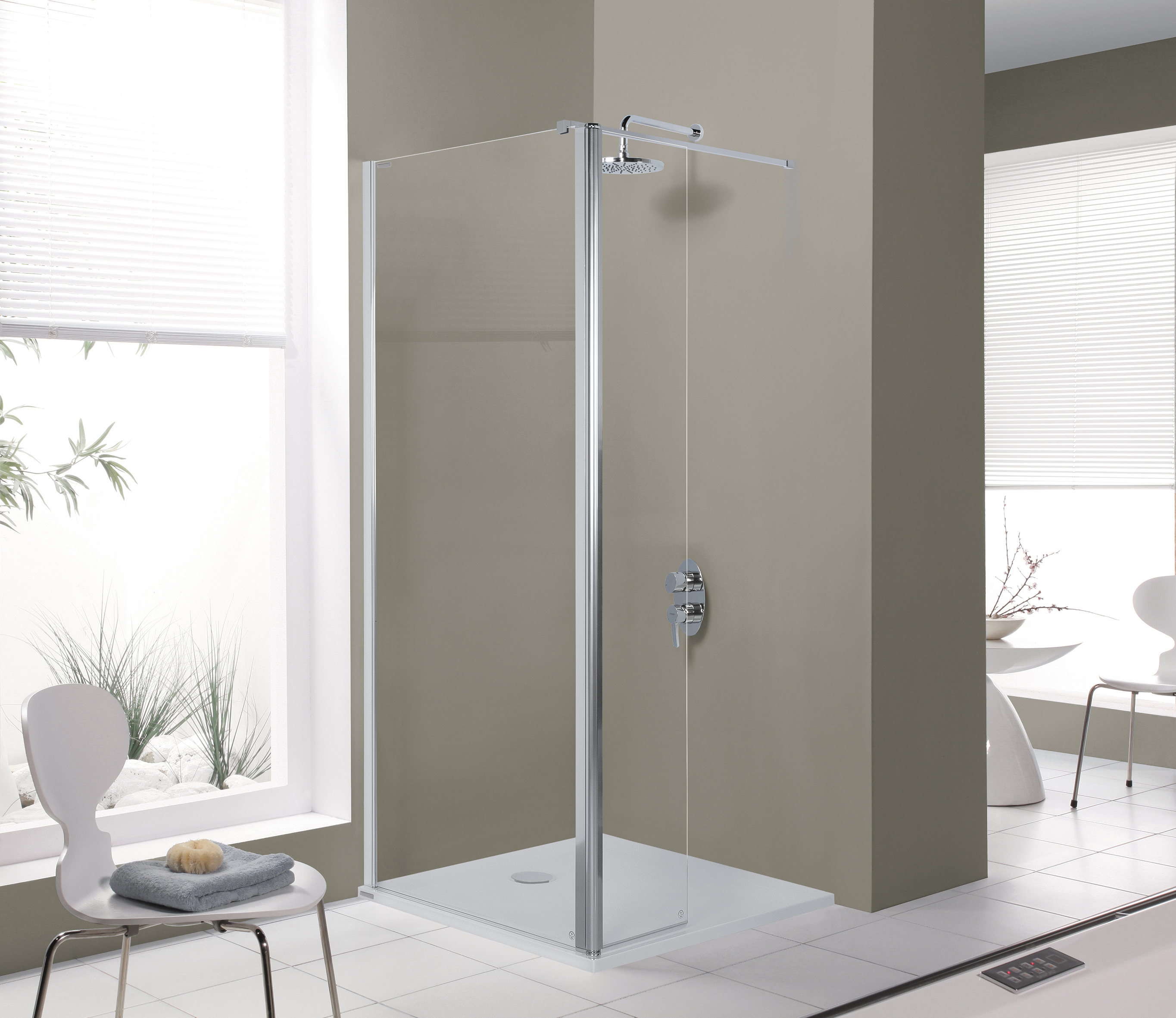 Darmowa Dostawa - Kabina prysznicowa walk-in 110x33.5 cm srebrny połysk/szkło przezroczyste Sanplast Exa Line 600540127038401