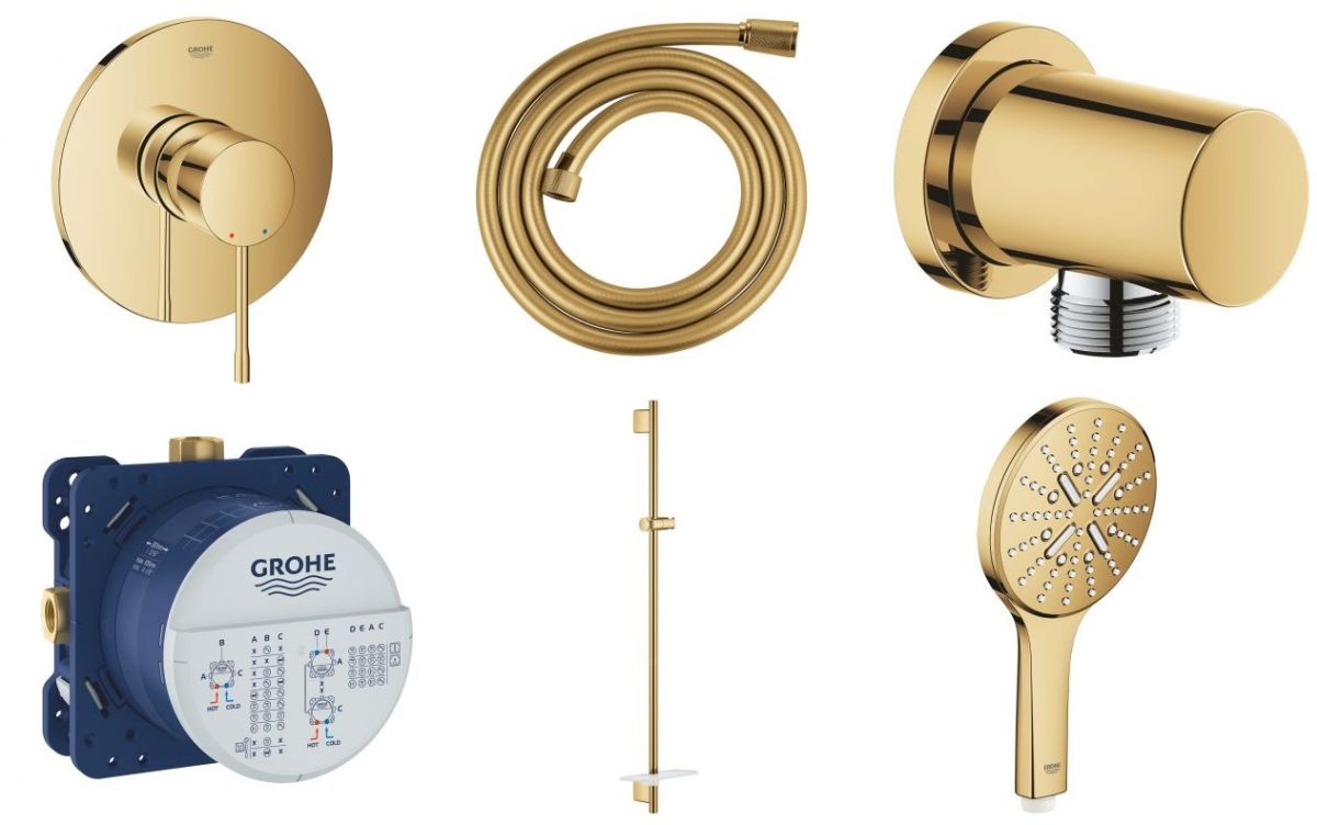 Darmowa Dostawa - Zestaw prysznicowy ścienny cool sunrise Grohe Essence abset8808