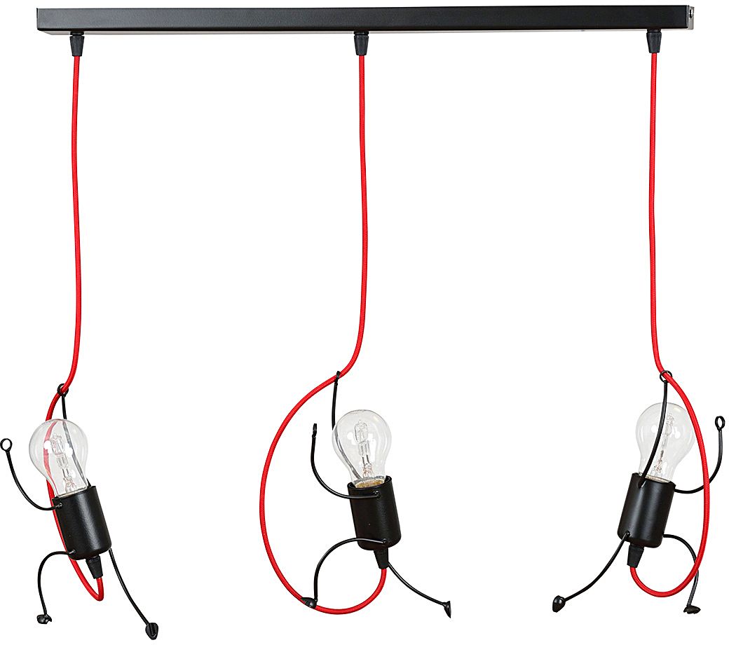 Darmowa Dostawa - Lampa wisząca 3x15 W czarna-czerwona Emibig Bobi 5373