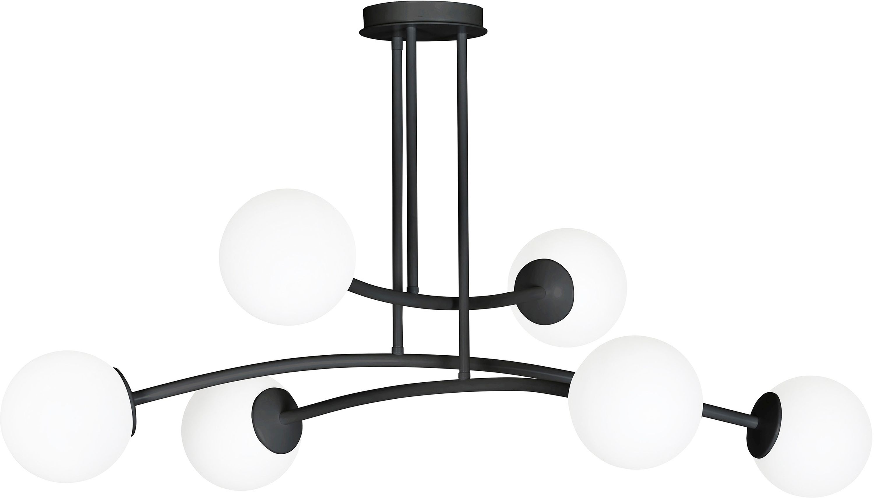 Darmowa Dostawa - Lampa podsufitowa 6x10 W czarna-mleczny Emibig Halldor 10246
