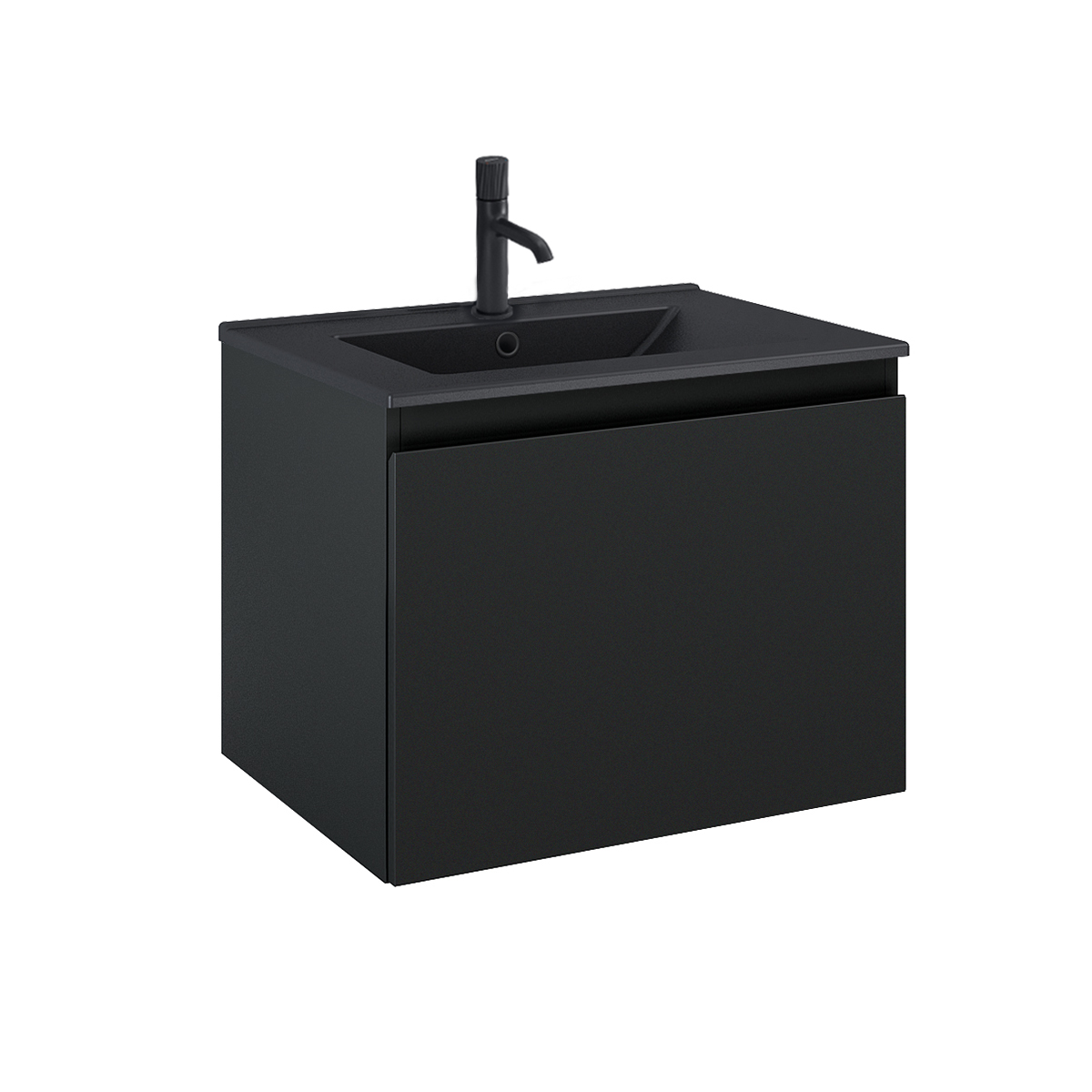 Darmowa Dostawa - Umywalka z szafką 60 cm czarną Oltens Vernal 68013300