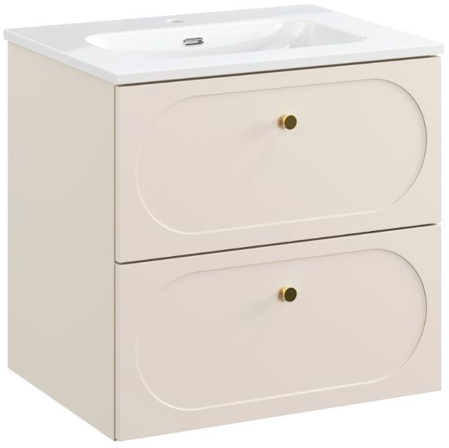 Darmowa Dostawa - Umywalka z szafką 61 cm beżową Comad Donna Sand SETDS60CMUMFLY