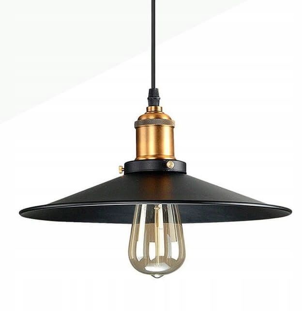 Darmowa Dostawa - Lampa wisząca 1x20 W czarna-złota Abruzzo Retro ABRLWRTE27