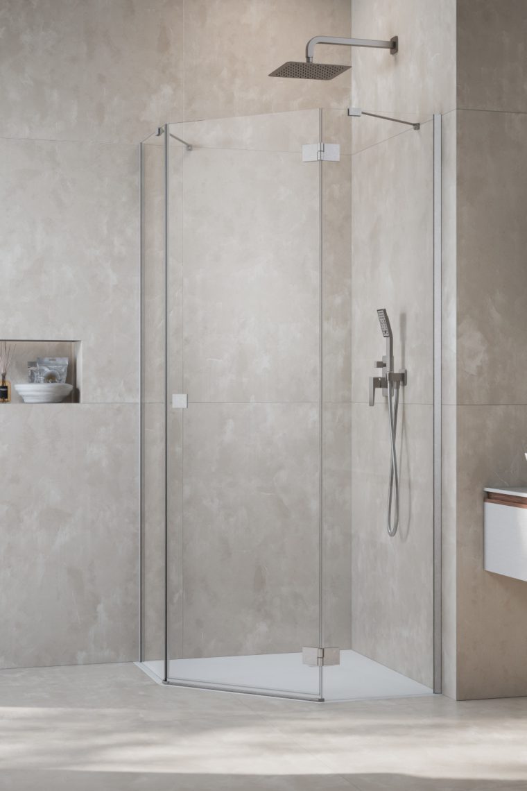 Darmowa Dostawa - Drzwi prysznicowe 59.7 cm uchylne szczotkowany/szkło przezroczyste Radaway Essenza 8 Brushed Nickel PTJ 104900009101R
