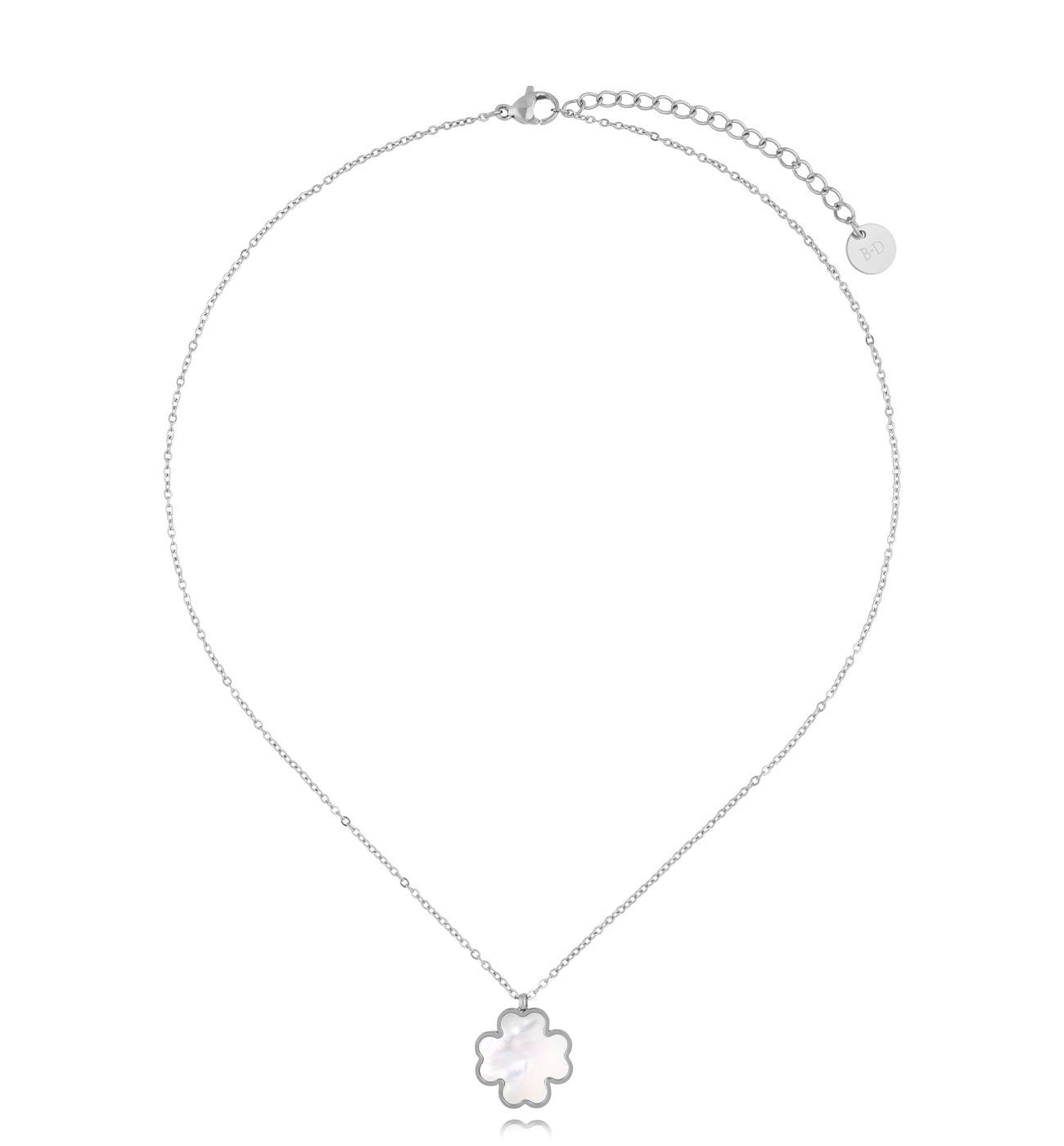 Naszyjnik srebrny z koniczynką Pearl Clover - By Dziubeka