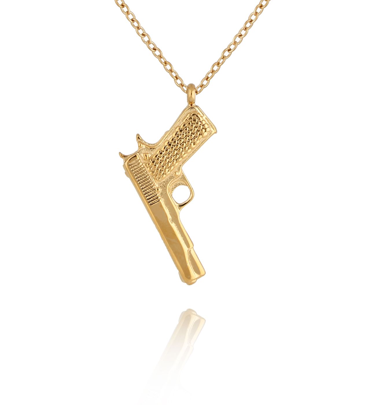 Naszyjnik złoty z pistoletem Gold Gun - By Dziubeka