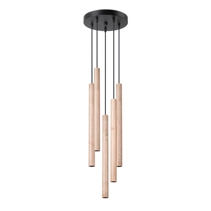 Lampa wisząca Sollux Lighting PASTELO 5P drewno 1 szt.