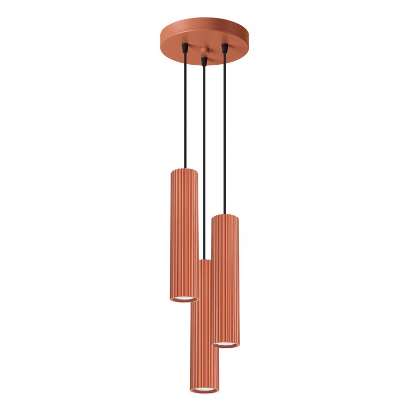 Lampa Wisząca Sollux Lighting KARBON 3P ochra czerwona 1 szt.