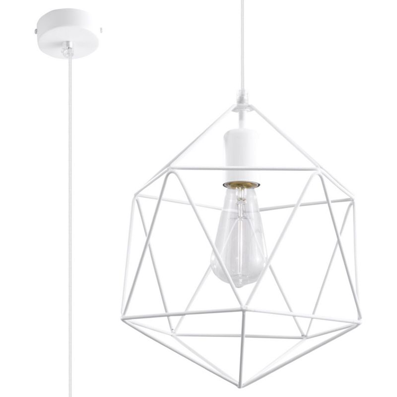 Lampa wisząca Sollux Lighting GASPARE biała 1 szt.