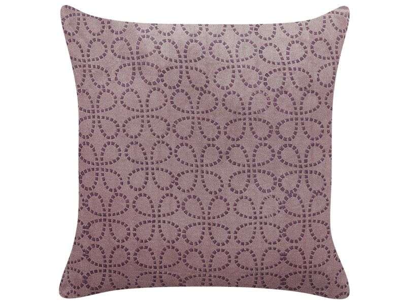 Poduszka dekoracyjna Larkspur Bawełna 45 x 45 cm Geometryczny Druk blokowy Różowy 1 szt.