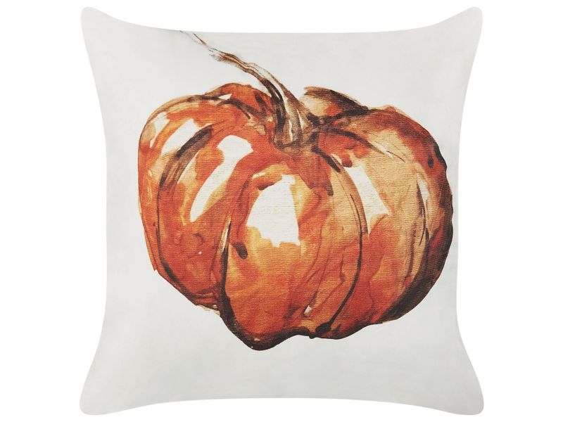 Poduszka dekoracyjna Curbita Welur 45 x 45 cm Roślinny Beżowy 1 szt.