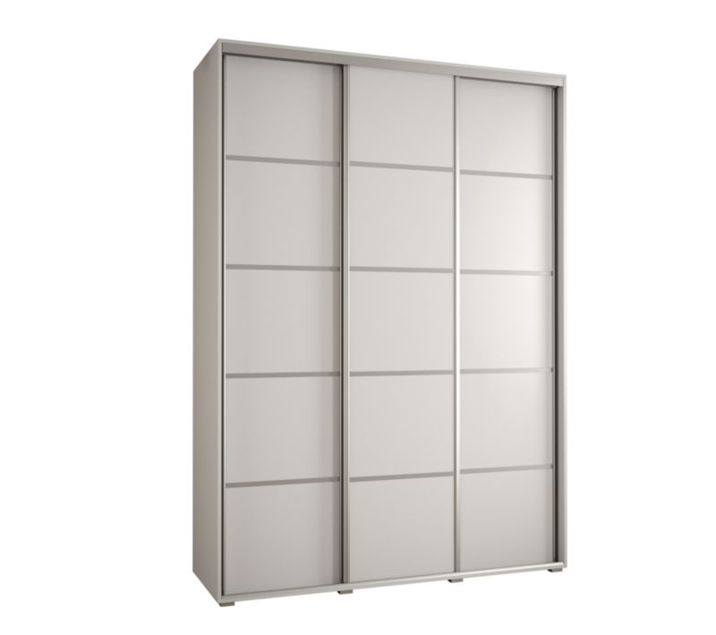 Szafa przesuwna Abiks DAVOS 4 wysoka szer.180cm gł.60cm biały/biały/srebrny 1szt.