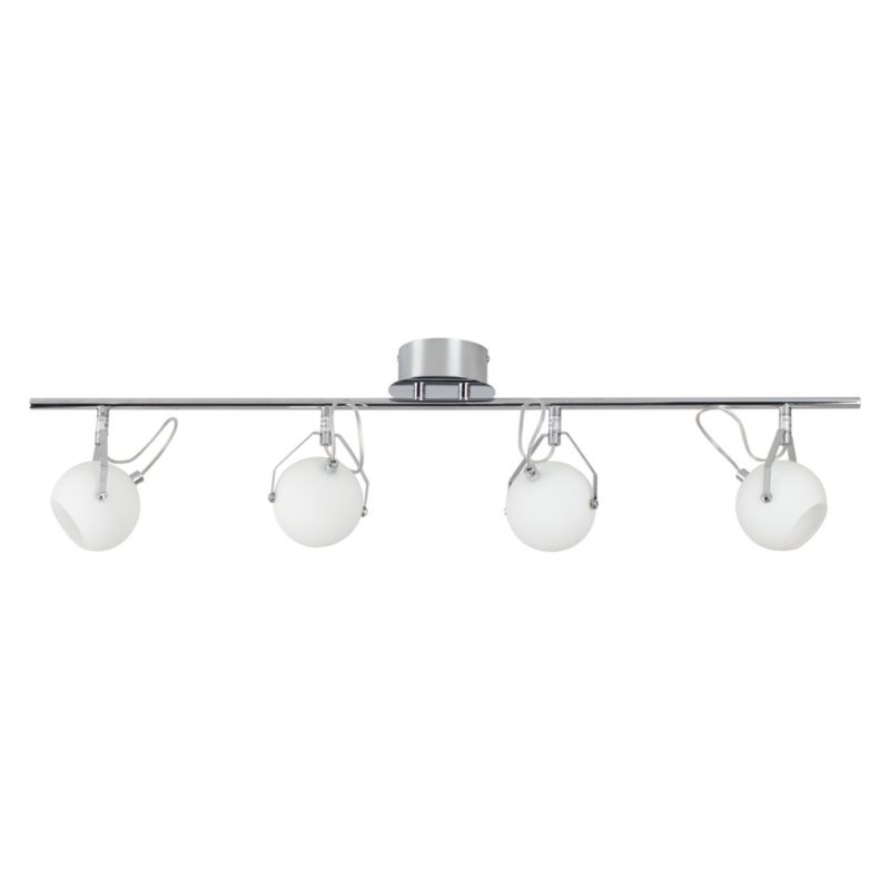 Lampa Sufitowa SPOT Light 4xLED 3W Chrom i Białe Szkło, Minimalistyczny Design od Polskiego Producenta, 1 szt.