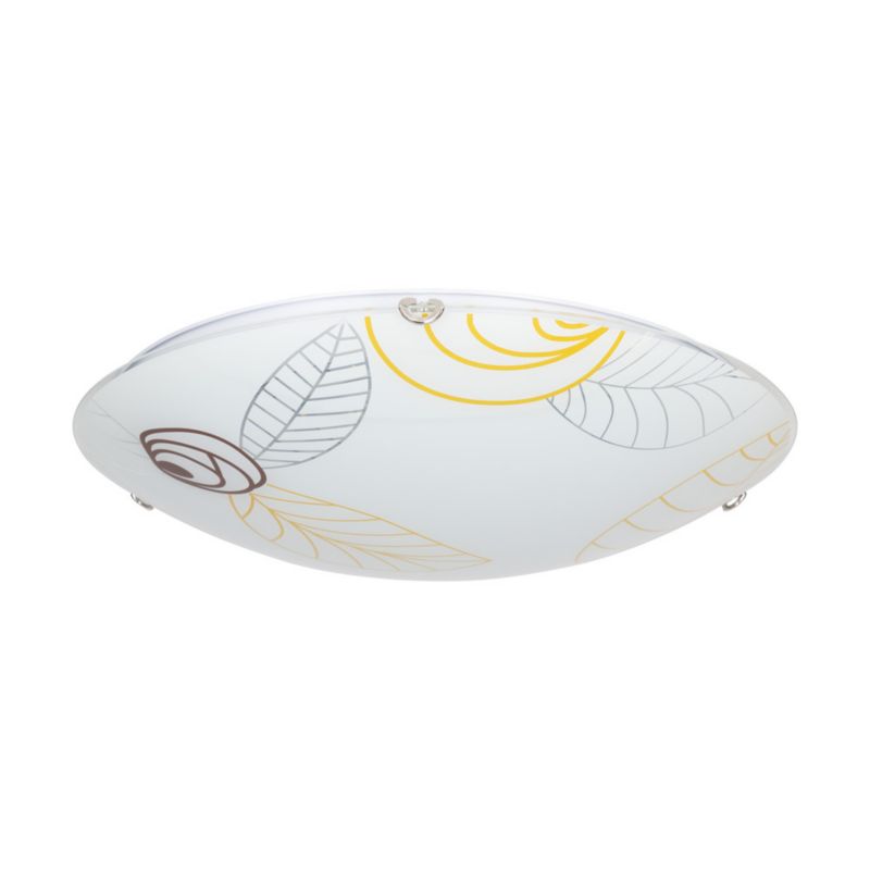 Lampa Sufitowa SPOT Light 1xLED 30W Białe Szkło z Brązowymi Detalami od Polskiego Producenta, 1 szt.