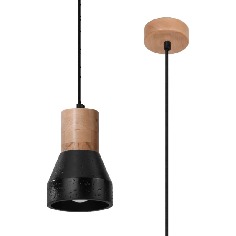 Lampa wisząca Sollux Lighting QUBIC czarna 1 szt.