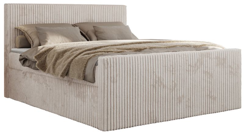 Łóżko kontynentalne MKS Meble TILIANO DUO 200x200 H4 beżowy sztruks 1szt.