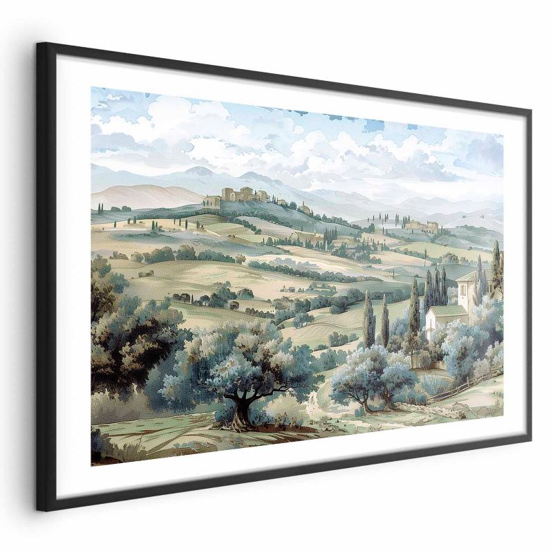 Plakat Artgeist Pejzaż z polami 60x40 cm z ramą czarną 1 szt