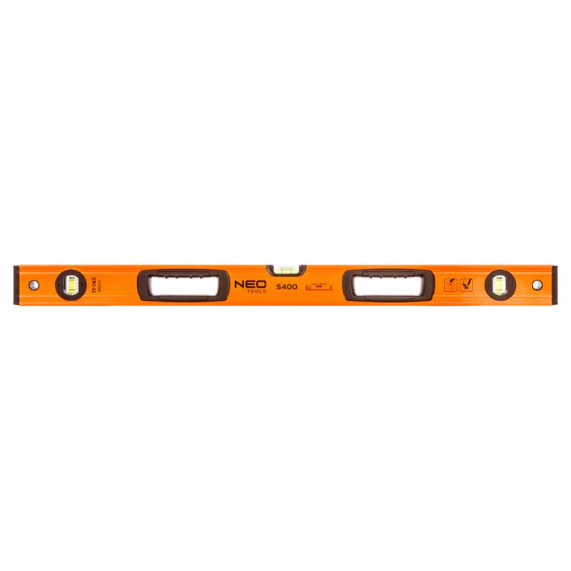 Poziomnica aluminiowa S 400 NEO TOOLS 3 libelle, 2 uchwyty, 80cm, 1 szt