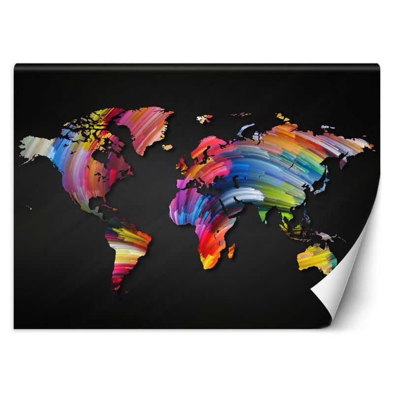 Fototapeta Feeby Mapa świata w pastelowych kolorach 254x184 1 szt