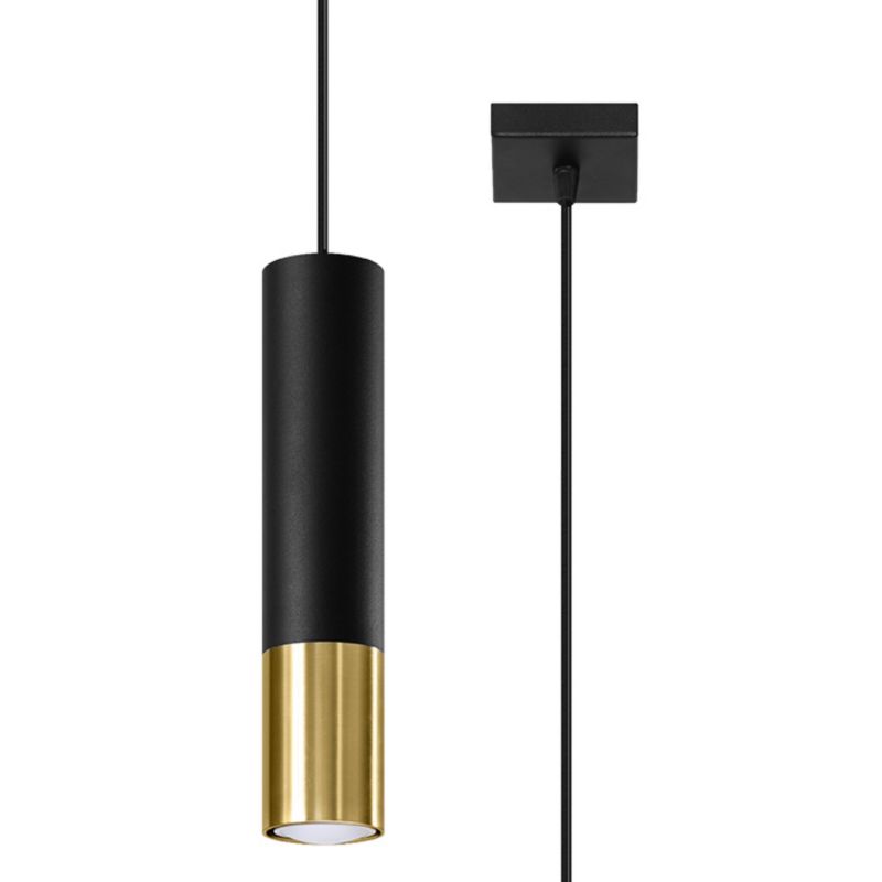 Lampa wisząca Sollux Lighting LOOPEZ 1 czarny/złoty 1 szt.