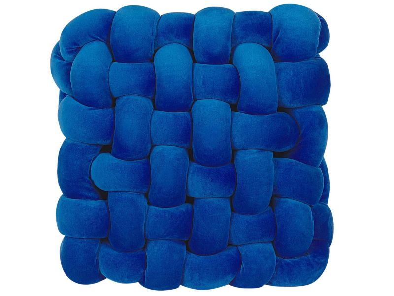 Poduszka dekoracyjna Sirali Welur 30 x 30 cm Jednolity Niebieski 1 szt.