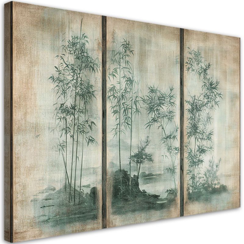 Obraz do salonu sypialni Feeby Rośliny Liście Natura Beżowy 100x70 cm 1szt