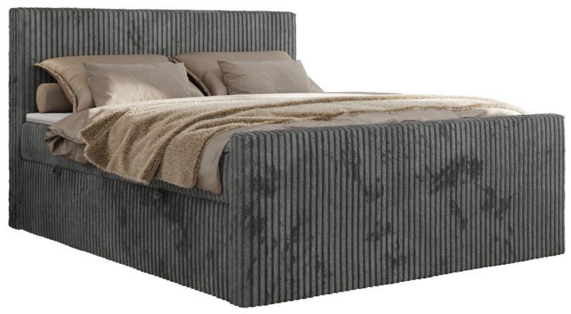 Łóżko kontynentalne MKS Meble TILIANO DUO 180x200 H4 szary sztruks 1szt.