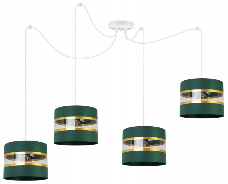 Lampa sufitowa wisząca Light Home LH Spider Elegance Gold 4x E27 60W zielony/biały 1szt.