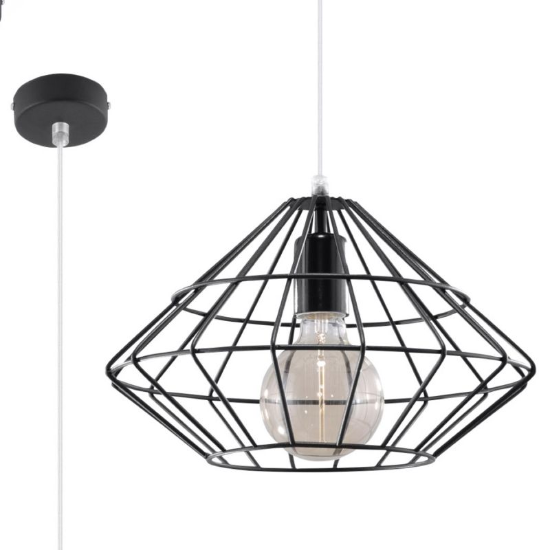 Lampa wisząca Sollux Lighting UMBERTO czarna 1 szt.
