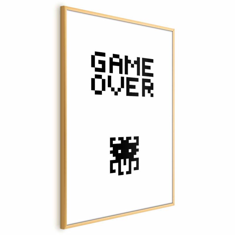 Plakat Artgeist Game over 40x60 cm z ramą złotą 1 szt