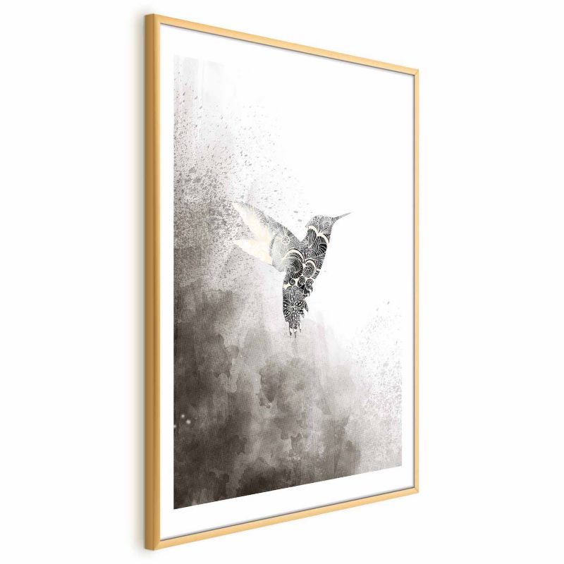 Plakat Artgeist Etniczny koliber 60x90 cm z ramą złotą 1 szt