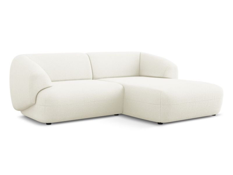 Narożnik prawostronny Makamii Moana z tkaniną boucle 230x98 cm biały 1 szt.