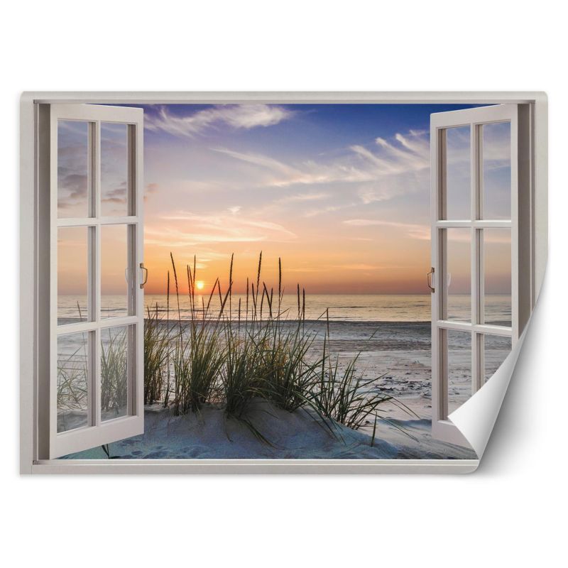 Fototapeta Feeby Okno zachodzące słońce na plaży 210x150 1 szt
