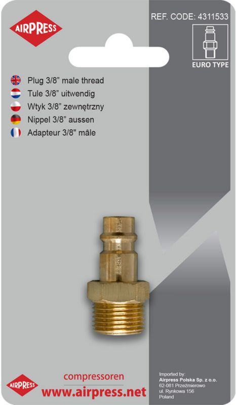 Wtyk Airpress 3/8 cala zewnętrzny
