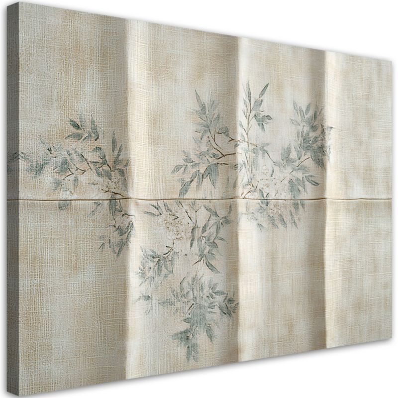 Obraz do salonu sypialni Feeby Delikatne Boho Liście w beżu 100x70 cm 1szt