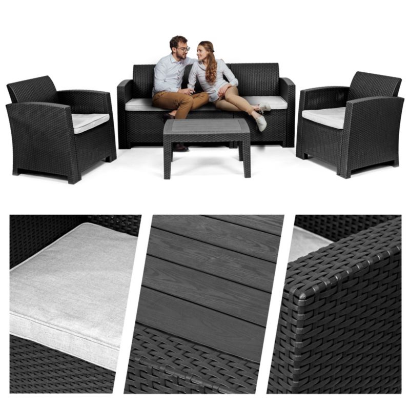 Zestaw mebli ogrodowych Sapphire Venice 5-osobowy fotele sofa stół kpl