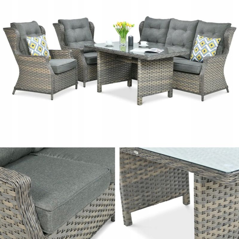 Zestaw Mebli Ogrodowych Focus Garden Technorattan Trivento Stół Sofa Fotel Melange 1 szt