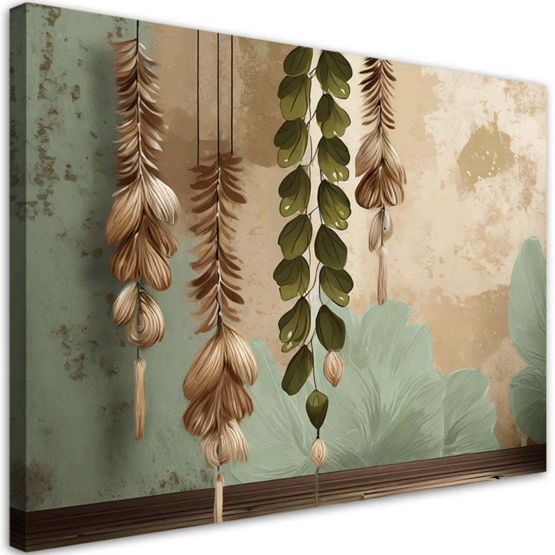 Obraz do salonu sypialni Feeby Wiszące Liście Vintage 60x40 cm 1szt