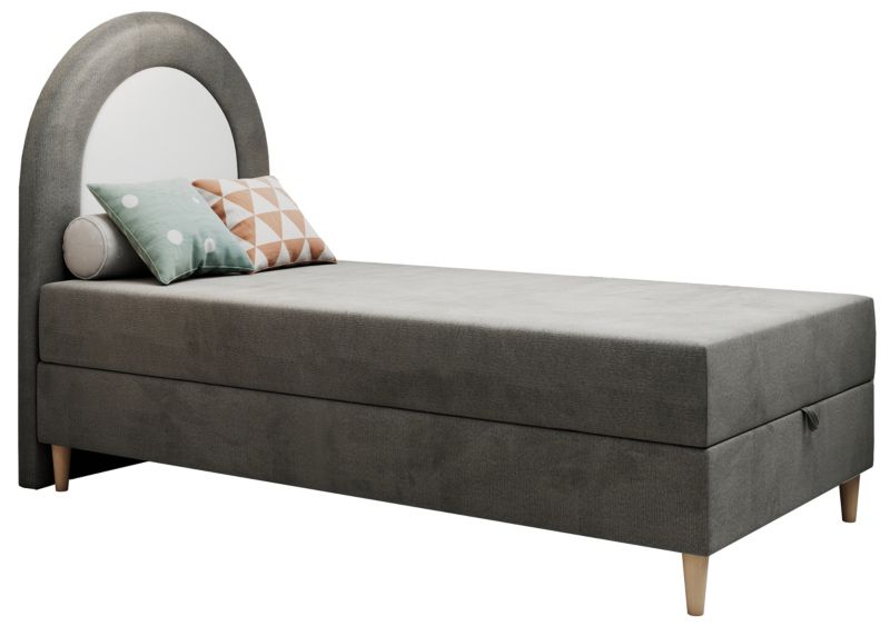 Łóżko młodzieżowe MKS Meble NEST 90x180 H3 ciemnoszary welwet topper Visco 1szt.
