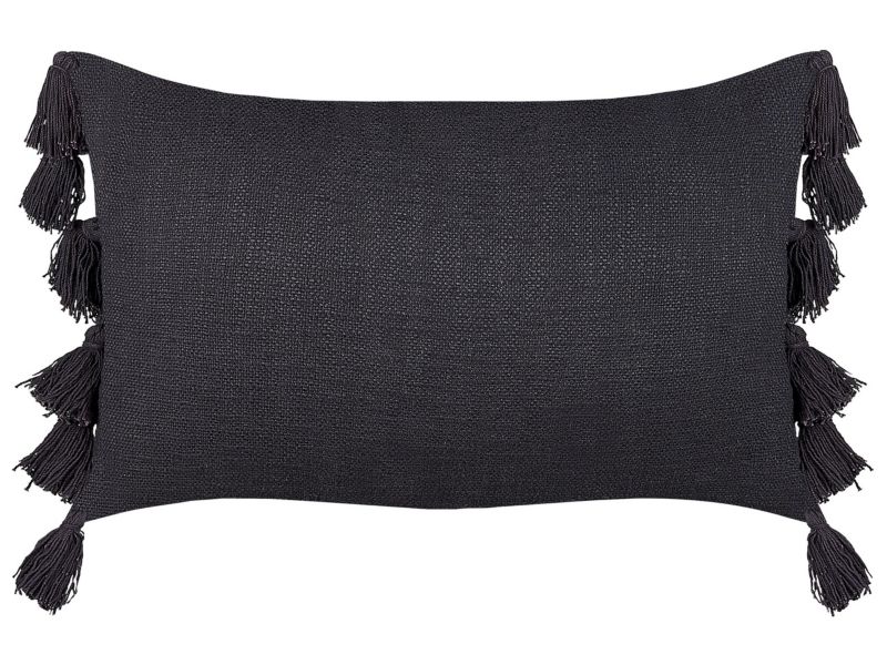 Poduszka dekoracyjna Lythrum Bawełna 55 x 35 cm Jednolity Czarny 1 szt.