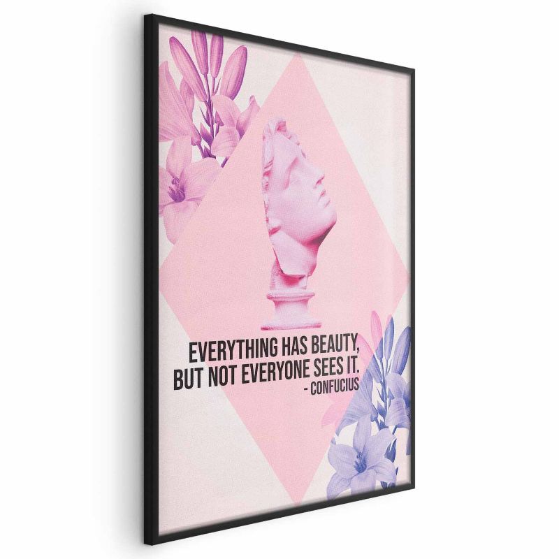 Plakat Artgeist Konfucjusz o Pięknie 60x90 cm z ramą czarną 1 szt