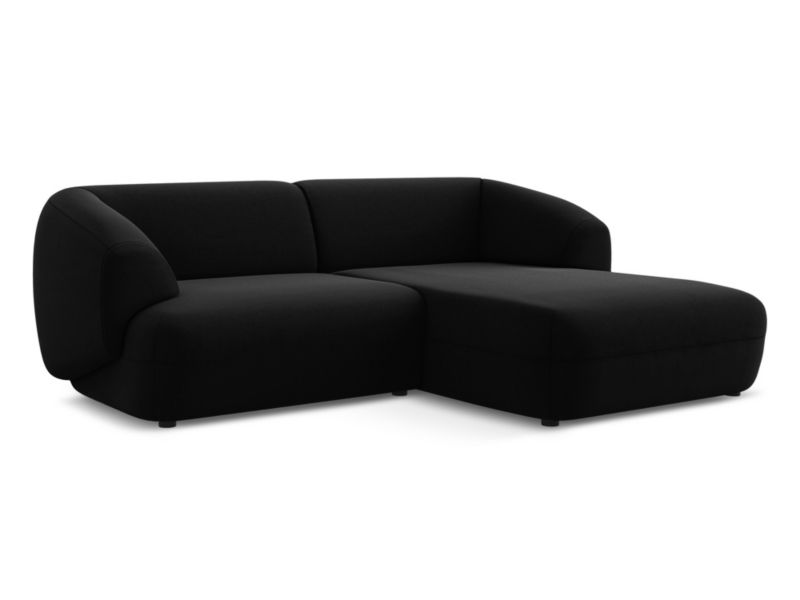 Narożnik prawostronny Makamii Moana z weluru 230x98 cm czarny 1 szt.