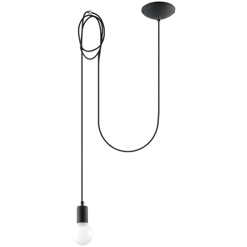 Lampa wisząca Sollux Lighting EDISON 1 LONG czarny 1 szt.