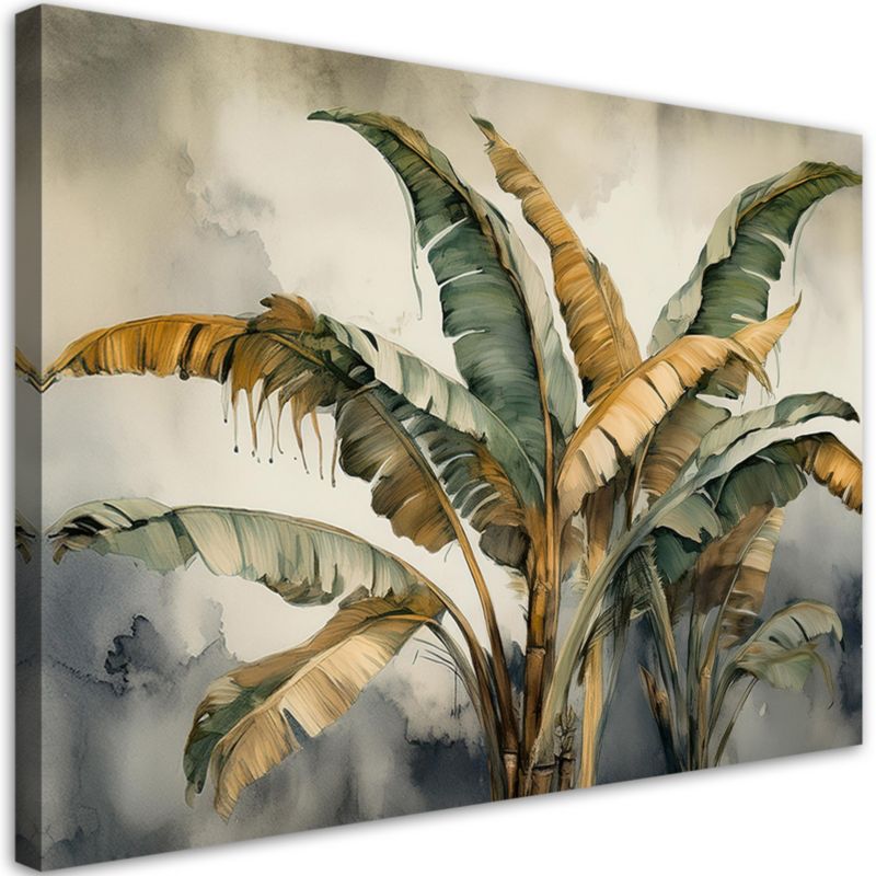 Obraz dekoracja do salonu sypialni Feeby Liście Bananowca Egzotyczne 90x60 cm 1szt