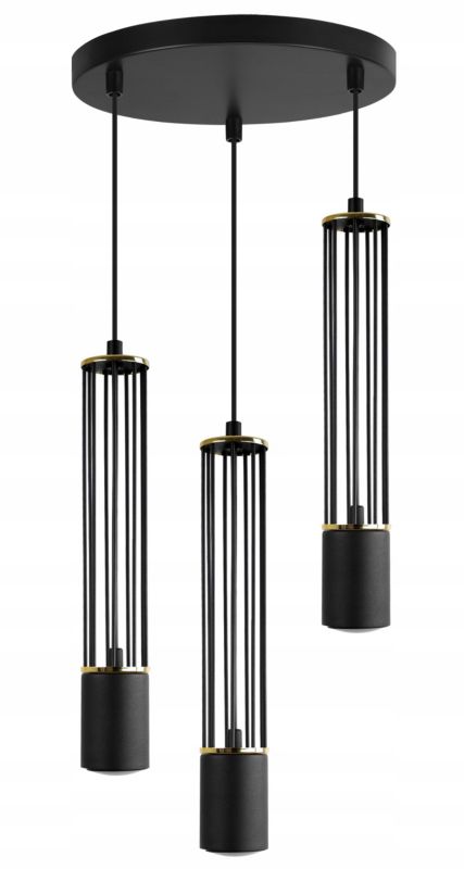 Lampa sufitowa wisząca Light Home LH Aria 3x GU10 okrągły 30cm czarny/złoty 1szt.