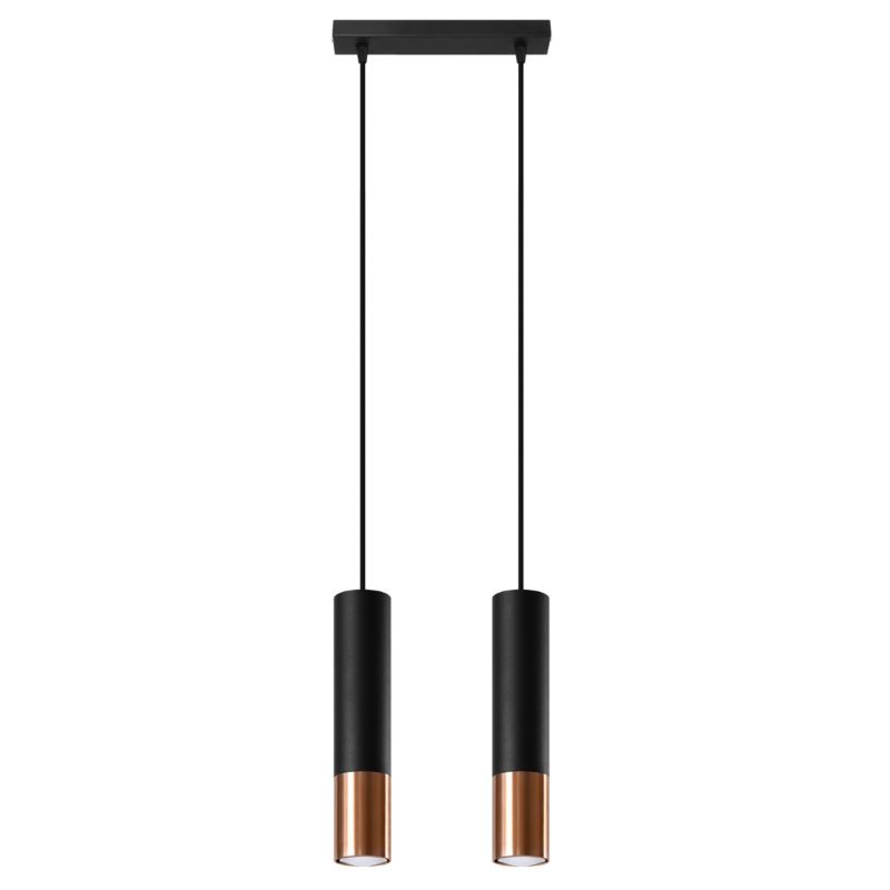 Lampa wisząca Sollux Lighting LOOPEZ 2 czarny/miedź 1 szt.