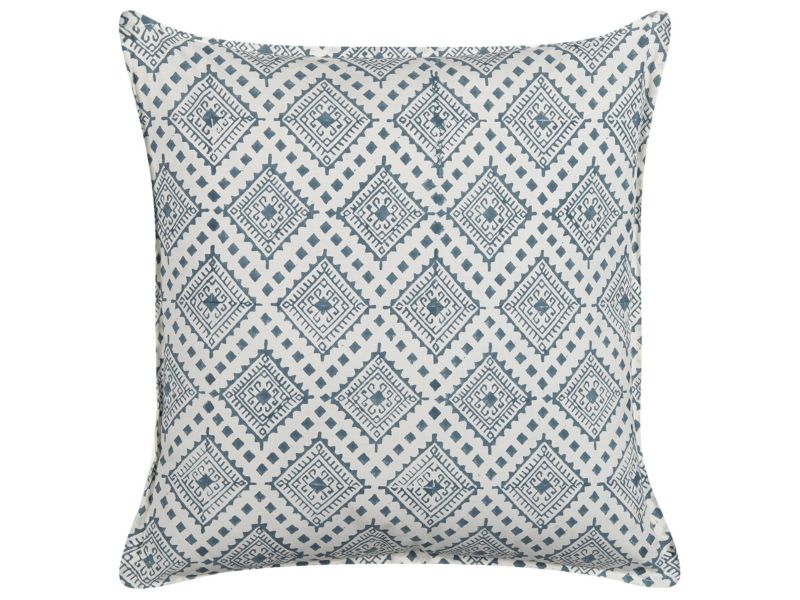Poduszka dekoracyjna Cordata Bawełna 45 x 45 cm Orientalny Druk blokowy Niebieski 1 szt.